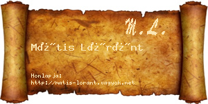 Mátis Lóránt névjegykártya