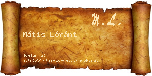 Mátis Lóránt névjegykártya