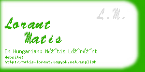 lorant matis business card